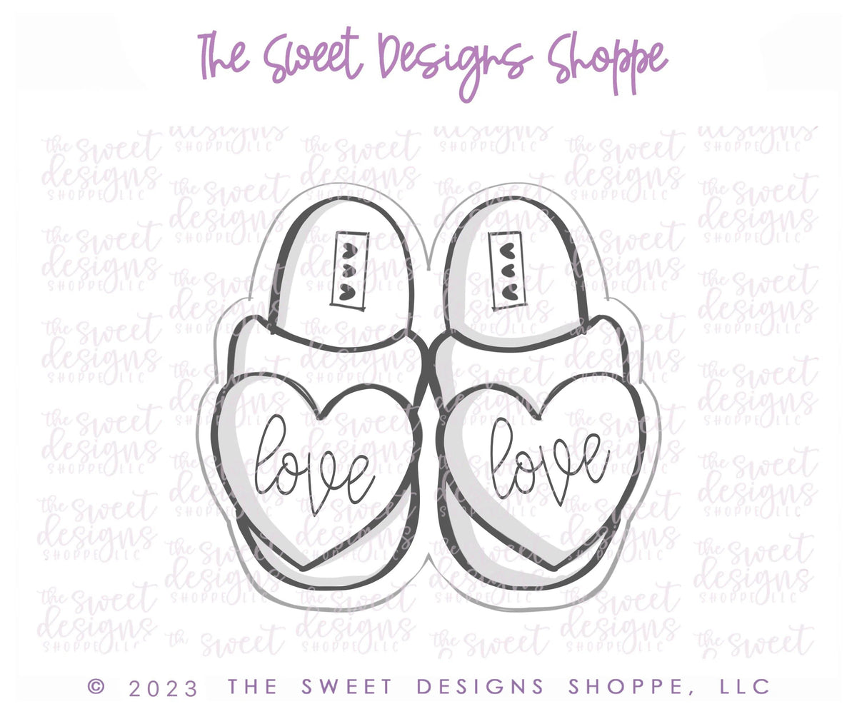 Cookie Cutters - Galentines Slippers - Cookie Cutter - The Sweet Designs Shoppe - TSDS - - Accesories,Accessories,ALL,Clothing / Accessories,Cookie Cutter,Galantines,Pajama,Plaque,Promocode,Santa,Slippers,STL,valentine,valentines