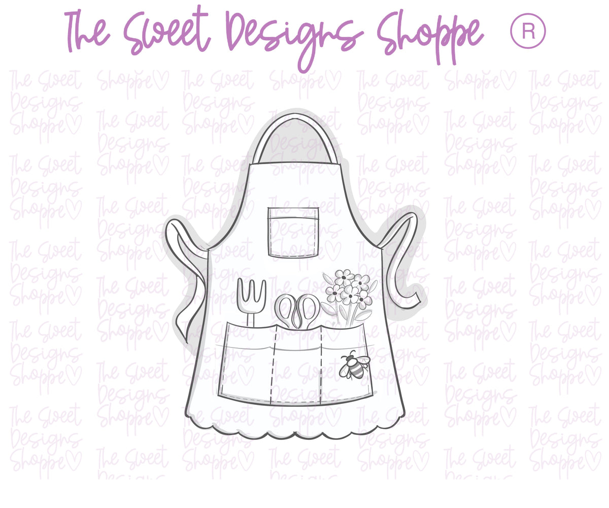 Cookie Cutters - Garden Apron - Cookie Cutter - The Sweet Designs Shoppe - TSDS - - Accesories,Accessories,accessory,ALL,Clothing / Accessories,Cookie Cutter,garden,gardening,hobbie,Hobbies,hobby,MOM,mother,mothers,Mothers Day,Promocode,STL