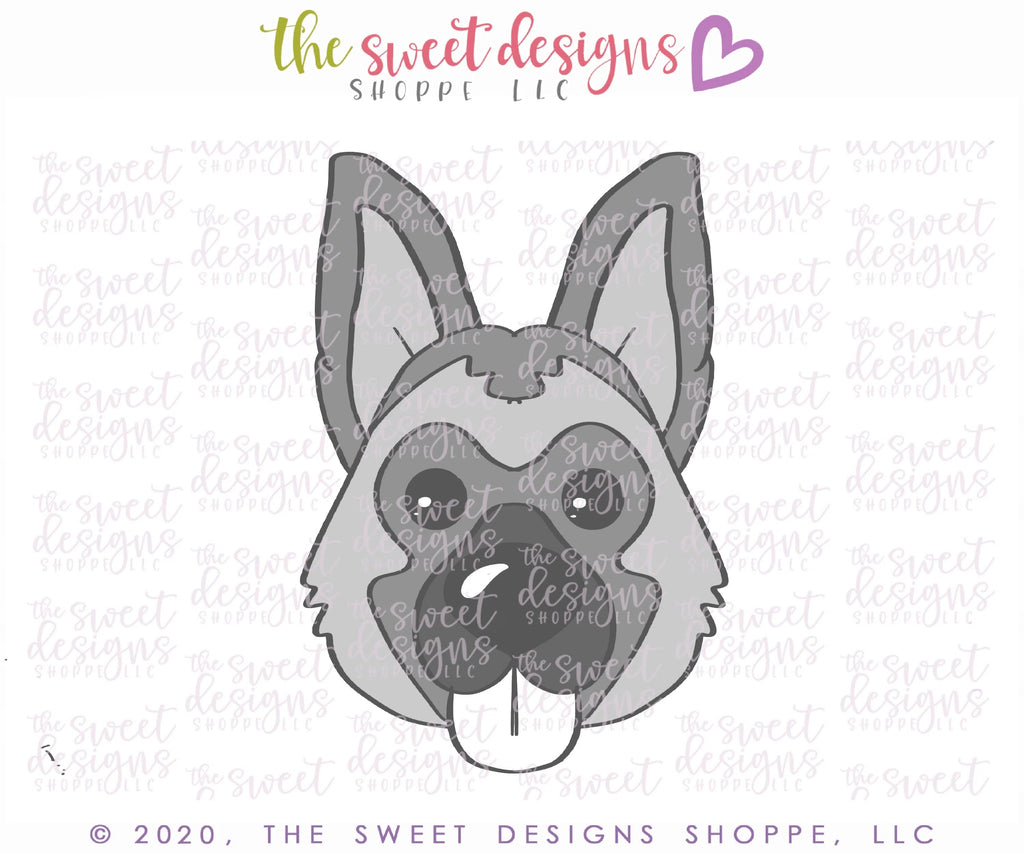 Cookie Cutters - German Shepherd Dog Face - Cookie Cutter - Sweet Designs Shoppe - - ALL, Animal, Cookie Cutter, dog, dog face, dogface, pet, Promocode