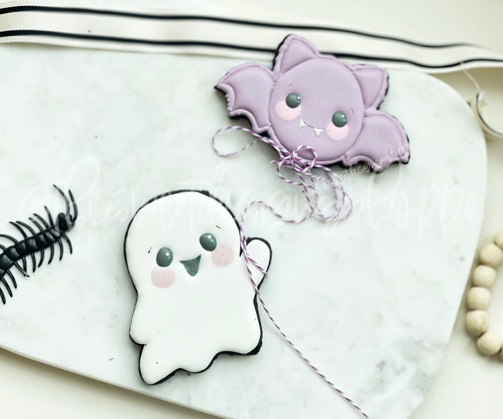 Cookie Cutters - Ghost and Bat Balloon Cookie Cutters - 2 Piece Set - Cookie Cutters . String not included. - The Sweet Designs Shoppe - - ALL, Cookie Cutter, halloween, Mini Set, Mini Sets, Promocode, regular sets, set, sets