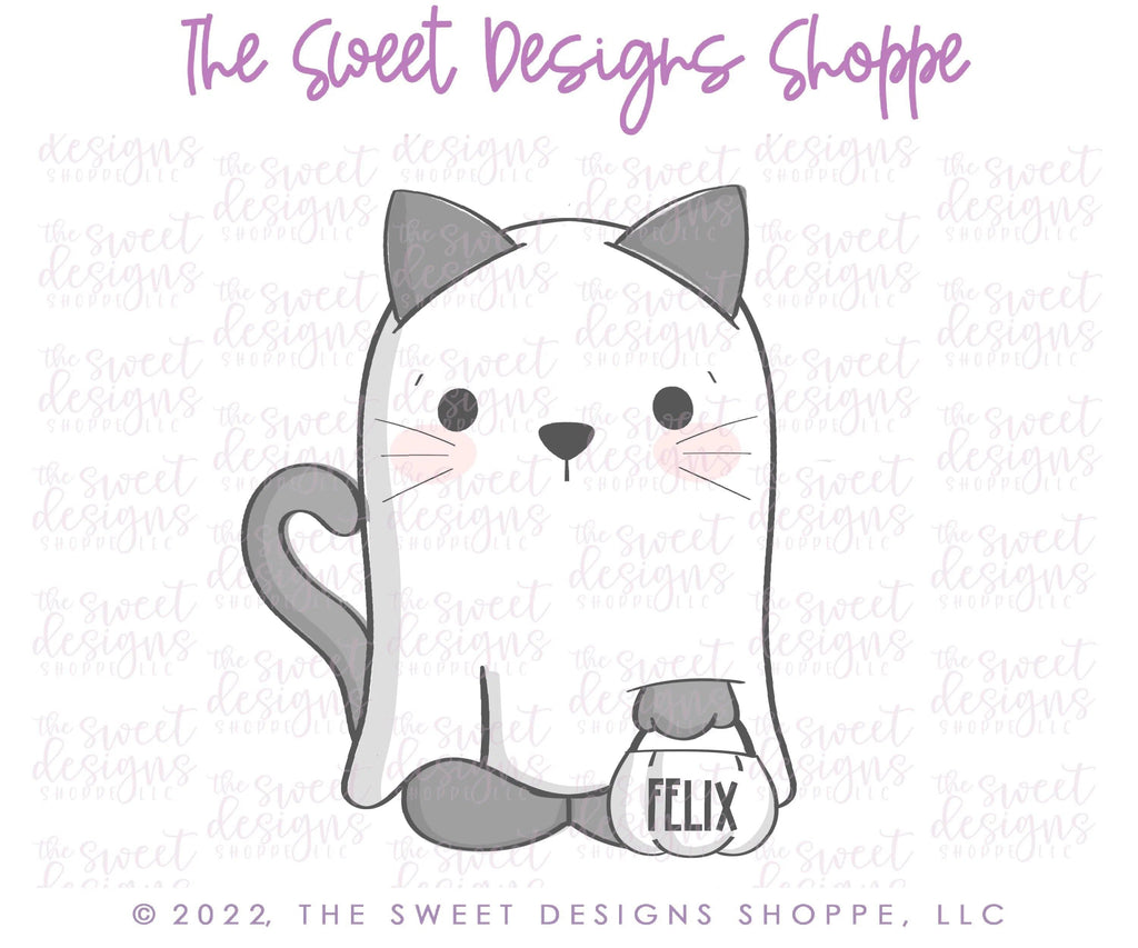 Cookie Cutters - Ghost Cat - Cookie Cutter - The Sweet Designs Shoppe - - ALL, Animal, Animals, Animals and Insects, Cookie Cutter, Fall / Halloween, Halloween, Promocode