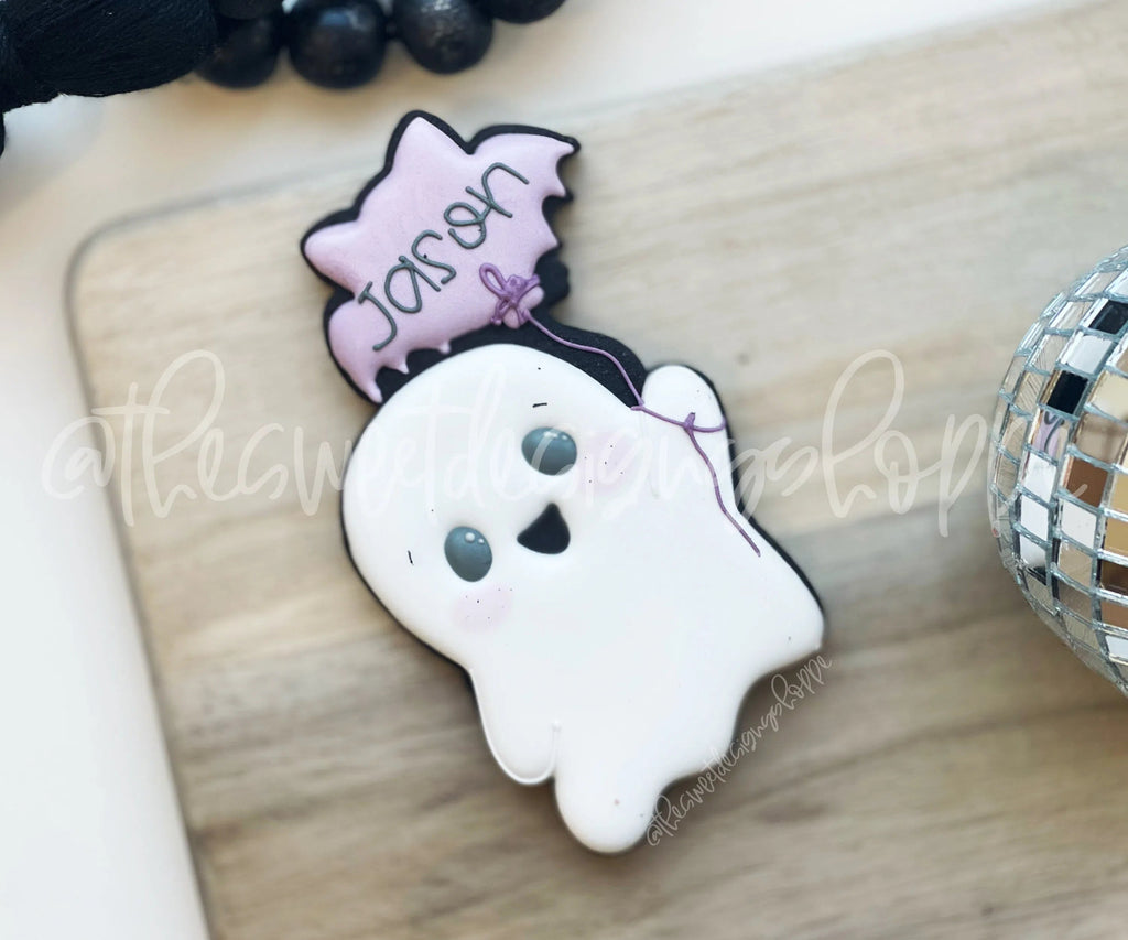 Cookie Cutters - Ghost Holding Balloon - Cookie Cutter - Sweet Designs Shoppe - - ALL, Boo, Cookie Cutter, Ghost, halloween, Promocode