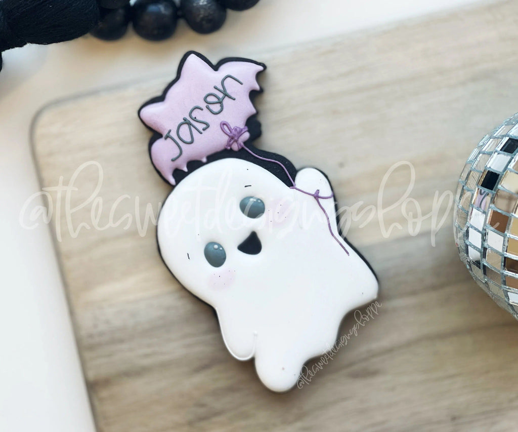 Cookie Cutters - Ghost Holding Balloon - Cookie Cutter - The Sweet Designs Shoppe - - ALL, Boo, Cookie Cutter, Ghost, halloween, Promocode