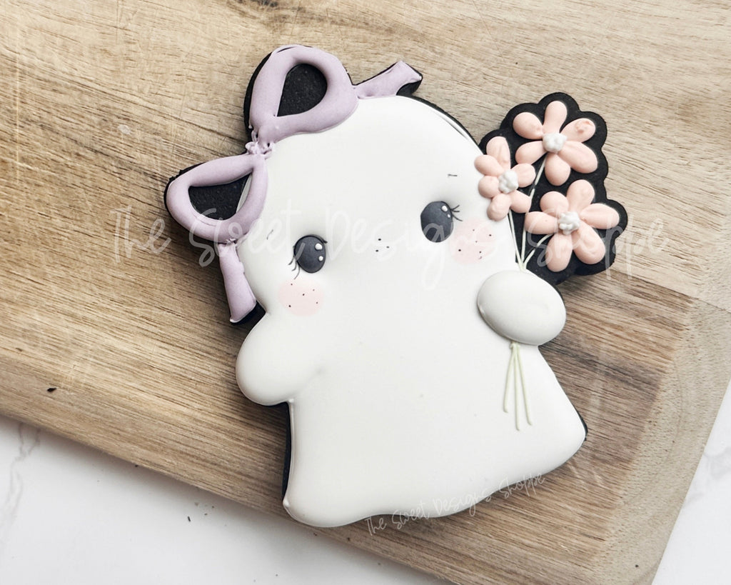 Cookie Cutters - Ghost Holding Daisies - Cookie Cutter - The Sweet Designs Shoppe - - ALL, Cookie Cutter, halloween, new, Promocode