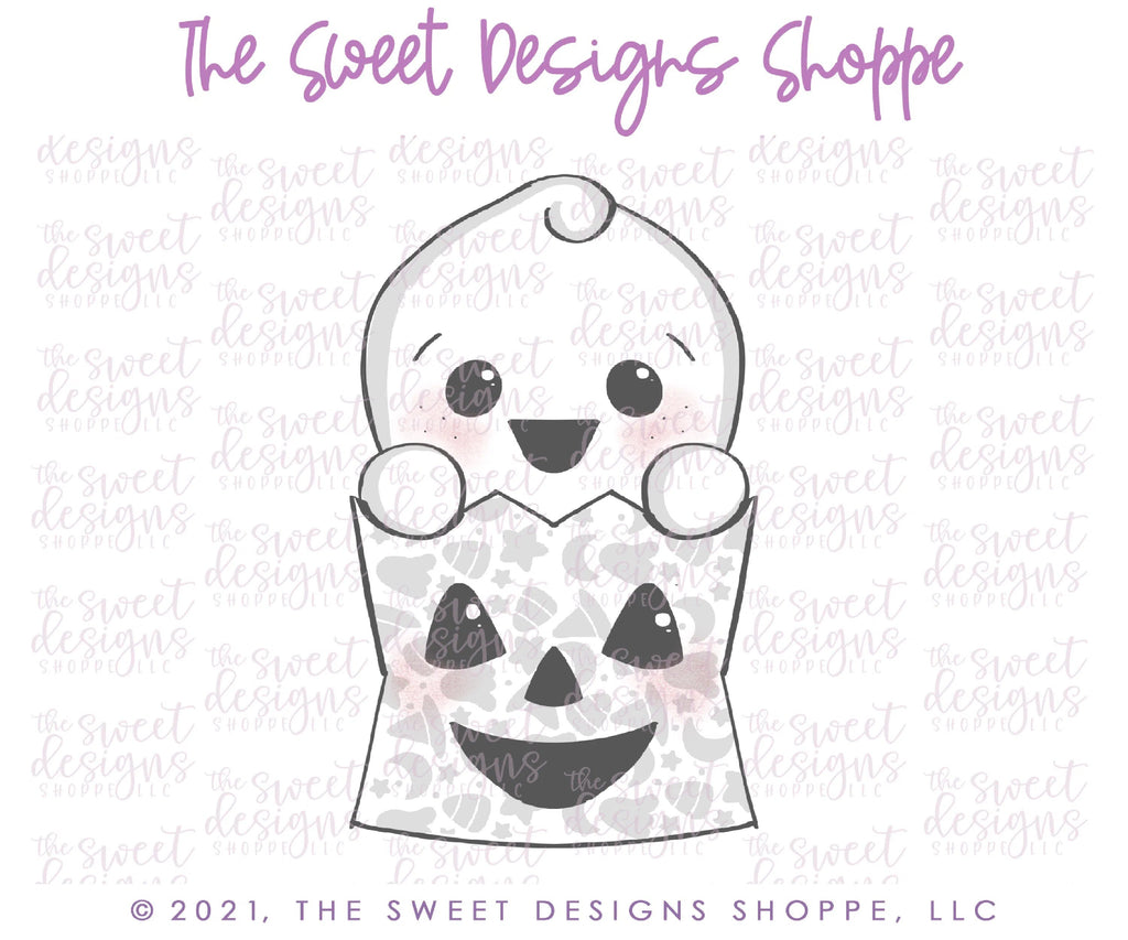 Cookie Cutters - Ghost in Trick or Treat Bag - Cookie Cutter - Sweet Designs Shoppe - - ALL, Cookie Cutter, halloween, Promocode