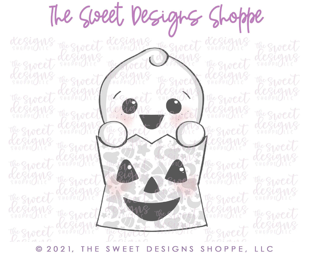 Cookie Cutters - Ghost in Trick or Treat Bag - Cookie Cutter - The Sweet Designs Shoppe - - ALL, Cookie Cutter, halloween, Promocode