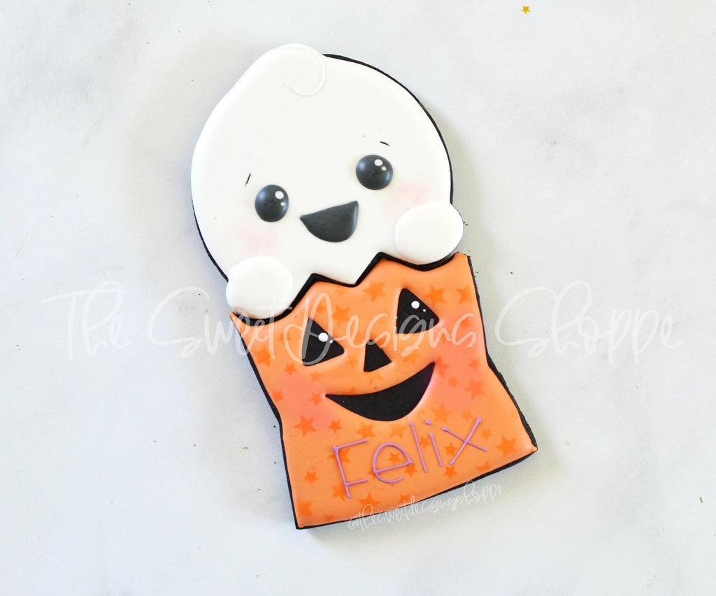 Cookie Cutters - Ghost in Trick or Treat Bag Set - Set of 2 - Cookie Cutters - The Sweet Designs Shoppe - - ALL, Cookie Cutter, halloween, Halloween set, Halloween Sets, Mini Sets, Promocode, regular sets, set