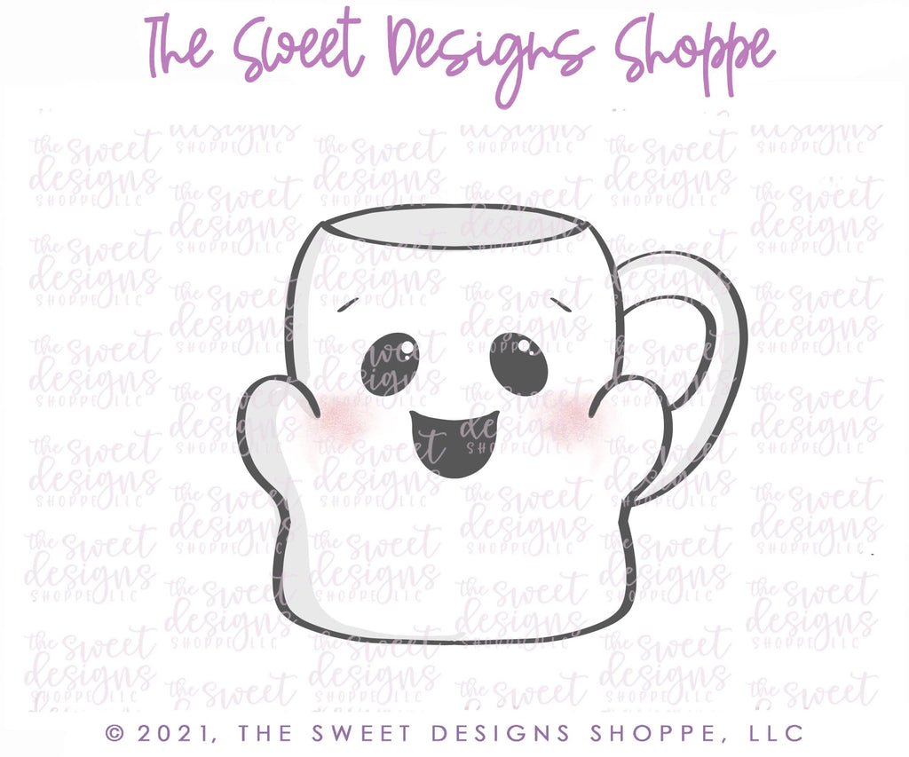 Cookie Cutters - Ghost Mug - Cookie Cutter - The Sweet Designs Shoppe - - ALL, beverage, beverages, Coffe, Coffee, Cookie Cutter, Food and Beverage, Food beverages, halloween, kids, mug, mugs, Promocode