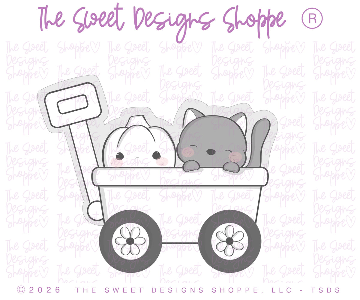 Cookie Cutters - Ghost pulling Wagon Set - Set of 2 - Cookie Cutters - The Sweet Designs Shoppe - TSDS - - ALL,Cookie Cutter,halloween,Halloween set,Halloween Sets,Plaque,Plaques,PLAQUES HANDLETTERING,Promocode,regular sets,set,STL