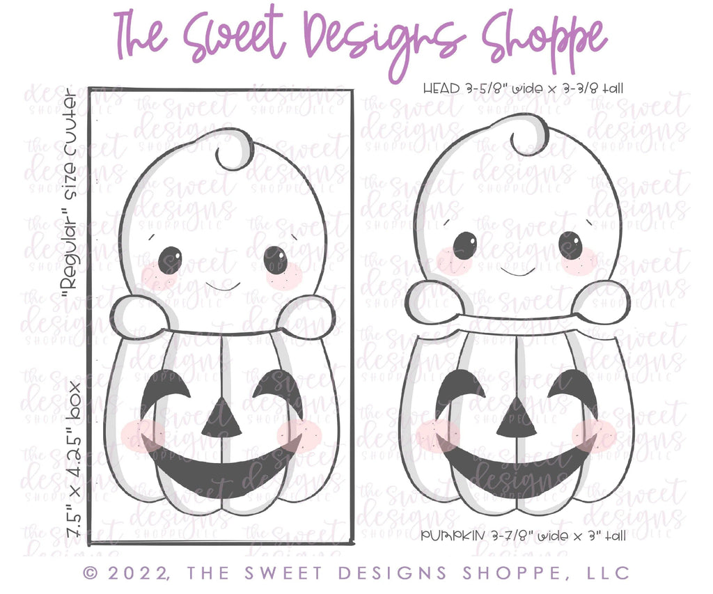 Cookie Cutters - Ghost Pumpkin Set - Set of 2 - Cookie Cutters - The Sweet Designs Shoppe - Regular: (Assembled 6-1/4" Tall by 3-7/8" Wide ) - ALL, Cookie Cutter, Ghost, halloween, Halloween set, Halloween Sets, Promocode, regular sets, set