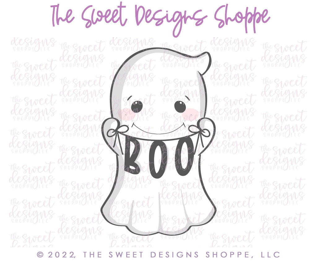 Cookie Cutters - Ghost with Boo Banner - Cookie Cutter - The Sweet Designs Shoppe - - ALL, Boo, Cookie Cutter, Ghost, halloween, Promocode