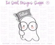 Cookie Cutters - Ghost with Flag - Cookie Cutter - The Sweet Designs Shoppe - TSDS - - ALL,Cookie Cutter,Fall / Halloween,Ghost,halloween,Halloween / Fall / Thanksgiving,Promocode,simple vintage inspired ghost,STL,vintage ghost