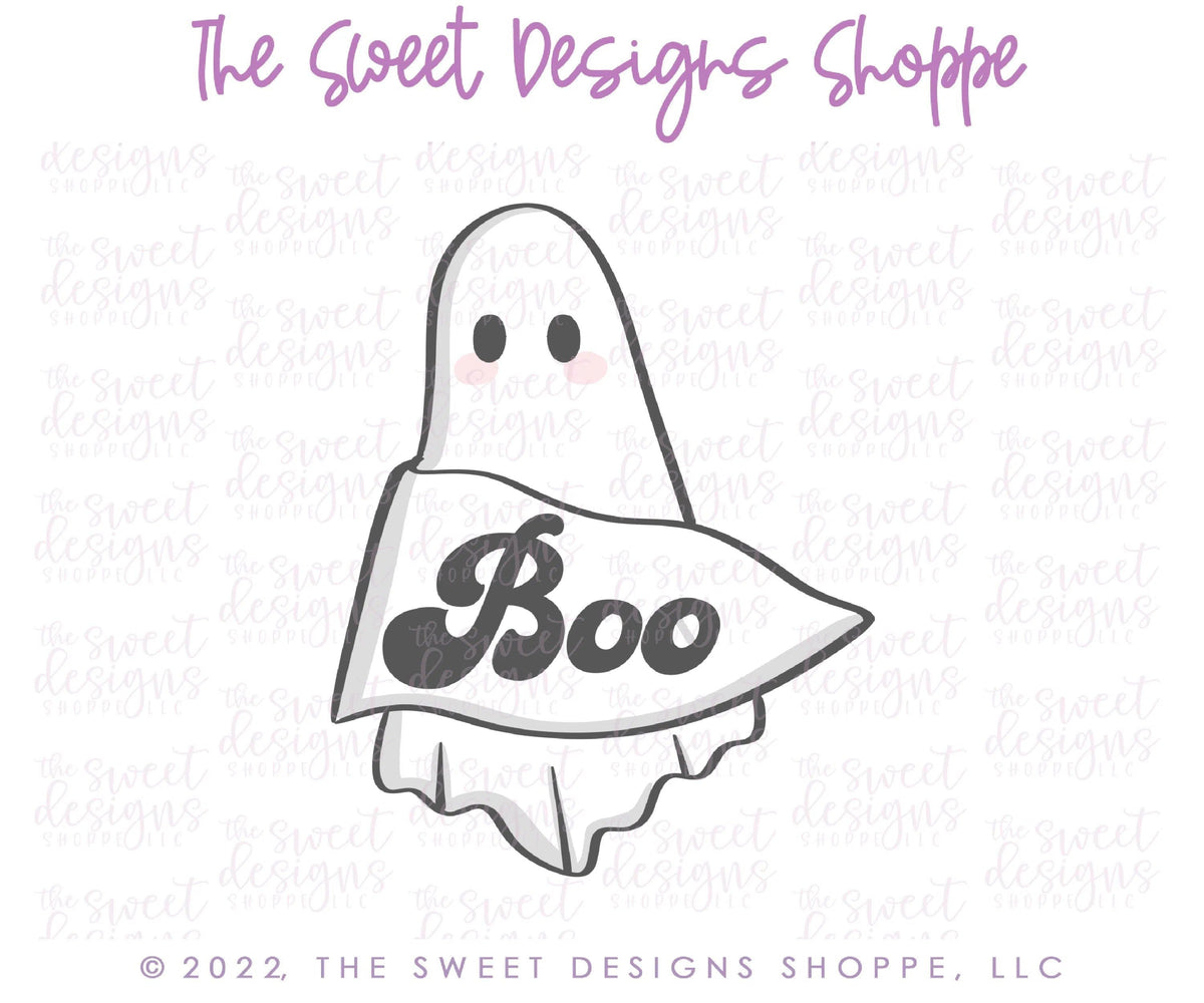 Cookie Cutters - Ghost with Pennant - Cookie Cutter - The Sweet Designs Shoppe - TSDS - - ALL,Boo,Classes,Cookie Cutter,Ghost,halloween,missypsweets,Promocode,STL