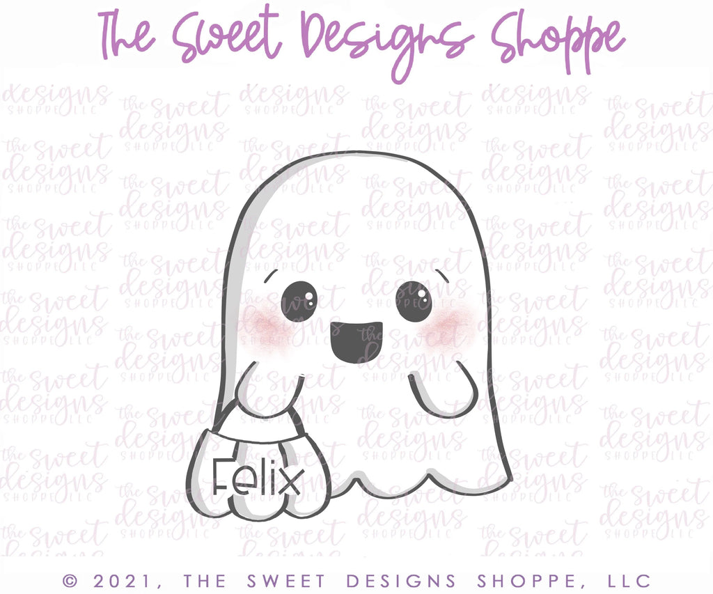 Cookie Cutters - Ghost with Pumpkin- Cookie Cutter - Sweet Designs Shoppe - - ALL, Boo, Cookie Cutter, Ghost, halloween, Promocode