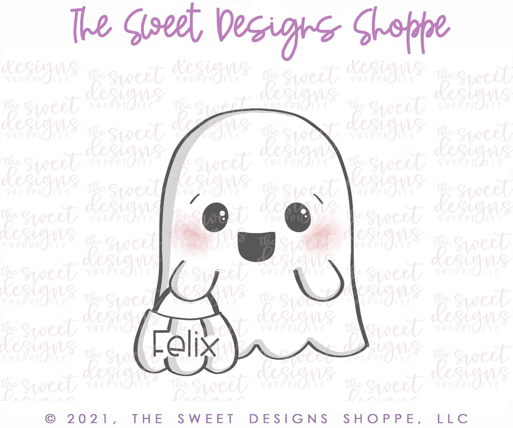 Cookie Cutters - Ghost with Pumpkin- Cookie Cutter - The Sweet Designs Shoppe - - ALL, Boo, Cookie Cutter, Ghost, halloween, Promocode