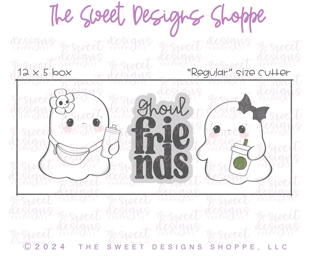 Cookie Cutters - Ghoul Friends Cookie Cutters Set - Set of 3 - Cookie Cutters - The Sweet Designs Shoppe - TSDS - - ALL,Cookie Cutter,Ghost,halloween,haunted house,Mini Sets,Promocode,regular sets,set,STL