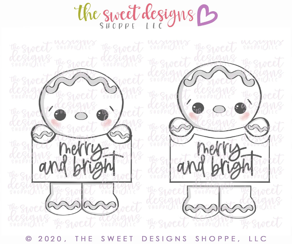 Cookie Cutters - Ginger Boy with Plaque Set - Cookie Cutters - The Sweet Designs Shoppe - TSDS - - ALL,Christmas,Christmas / Winter,Cookie Cutter,Ginger boy,ginger bread,Ginger girl,Ginger set,Gingerboy,gingerbread,gingerbread man,Gingergirl,Mini Set,Mini Sets,Promocode,regular sets,set,sets,STL