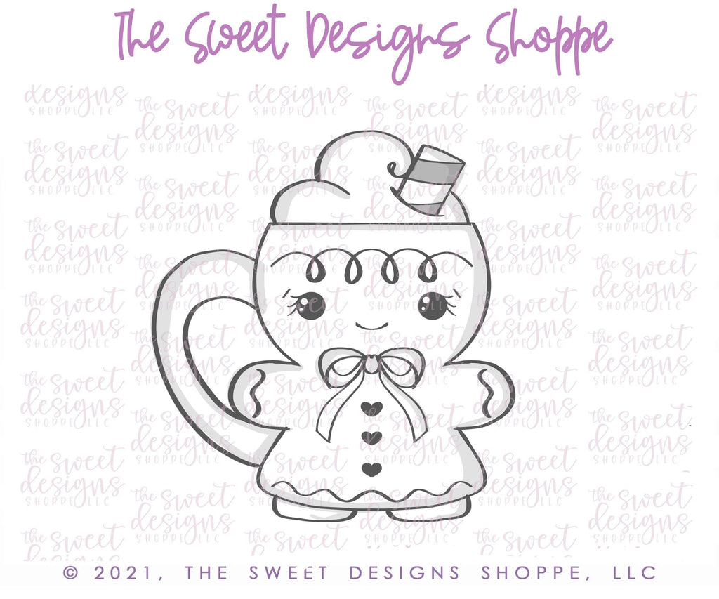 Cookie Cutters - Ginger Girl Mug - Cookie Cutter - The Sweet Designs Shoppe - - ALL, Christmas, Christmas / Winter, Christmas Cookies, Coffee, Cookie Cutter, Food, Food and Beverage, Food beverages, Ginger bread, Gingerbread, gingerbread mug, home, mug, mugs, Promocode