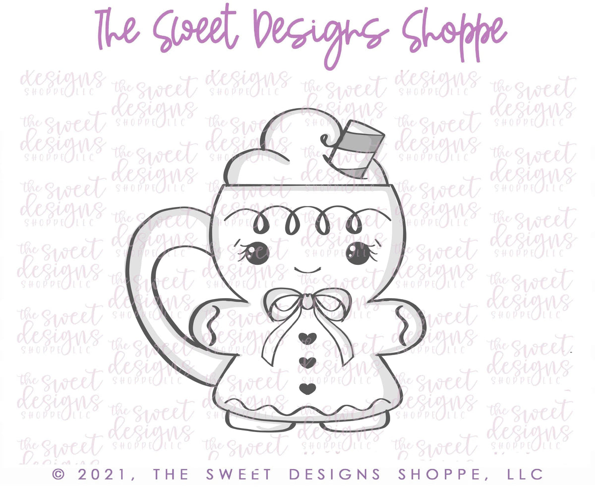 Cookie Cutters - Ginger Girl Mug - Cookie Cutter - The Sweet Designs Shoppe - TSDS - - ALL,Christmas,Christmas / Winter,Christmas Cookies,Coffee,Cookie Cutter,Food,Food and Beverage,Food beverages,Ginger bread,Gingerbread,gingerbread mug,home,mug,mugs,Promocode,STL
