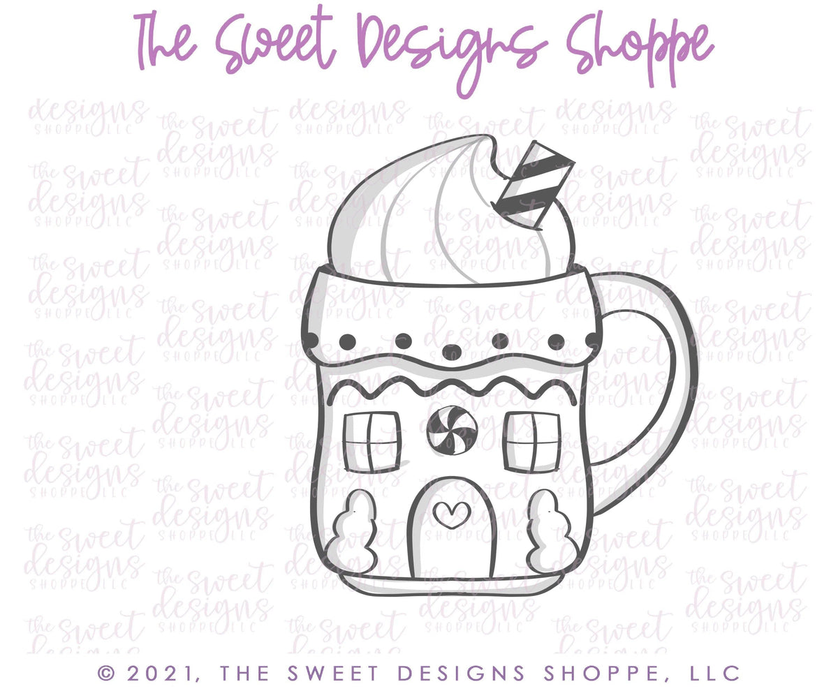 Cookie Cutters - Ginger Hot Cocoa Mug - Cookie Cutter - The Sweet Designs Shoppe - TSDS - - ALL,Christmas,Christmas / Winter,Christmas Cookies,Coffee,Cookie Cutter,Food,Food and Beverage,Food beverages,Ginger bread,Gingerbread,gingerbread mug,home,mug,mugs,Promocode,STL