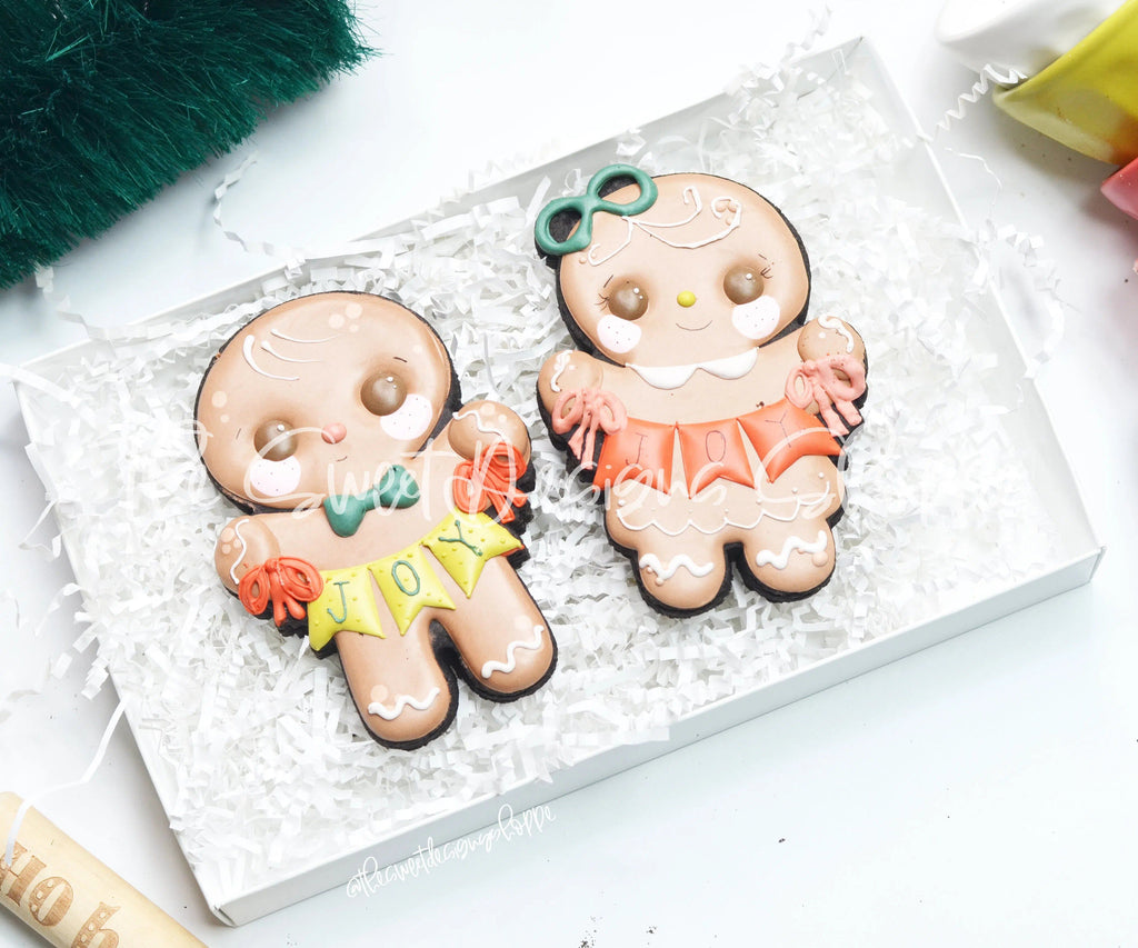 Cookie Cutters - Gingerboy & Gingergirl with Bunting Set - 2 Piece Set - Cookie Cutters - The Sweet Designs Shoppe - TSDS - - ALL,Christmas,Christmas / Winter,Cookie Cutter,Ginger boy,Ginger bread,Ginger girl,Ginger set,Gingerboy,Gingerbread,gingerbread man,Gingergirl,Mini Set,Mini Sets,Promocode,regular sets,set,sets