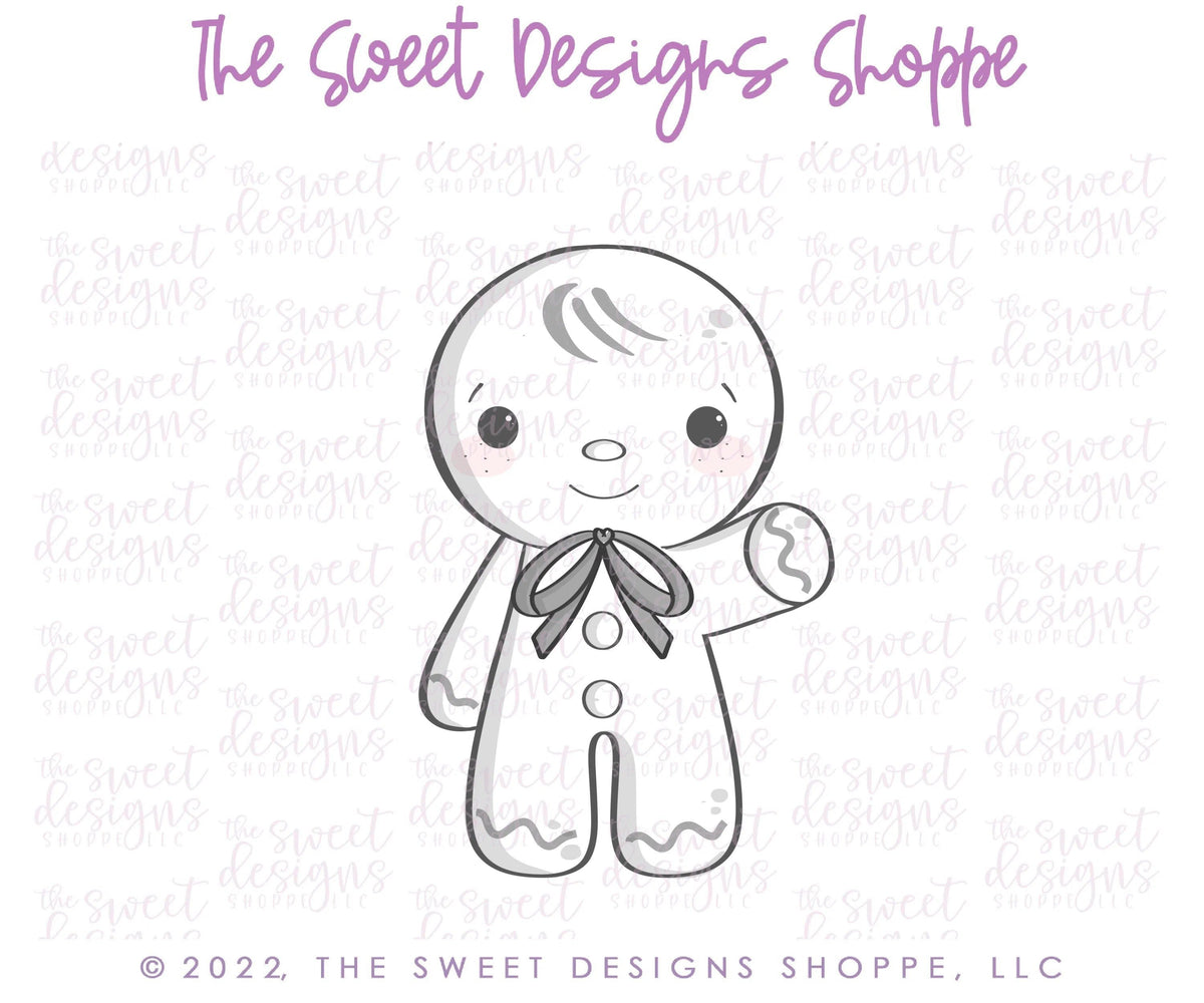 Cookie Cutters - Gingerboy Holding Balloon - Cookie Cutter - The Sweet Designs Shoppe - TSDS - - ALL,bulbs,Christmas,Christmas / Winter,Christmas Cookies,Cookie Cutter,Ginger boy,Ginger bread,gingerbread,gingerbread man,Promocode,STL
