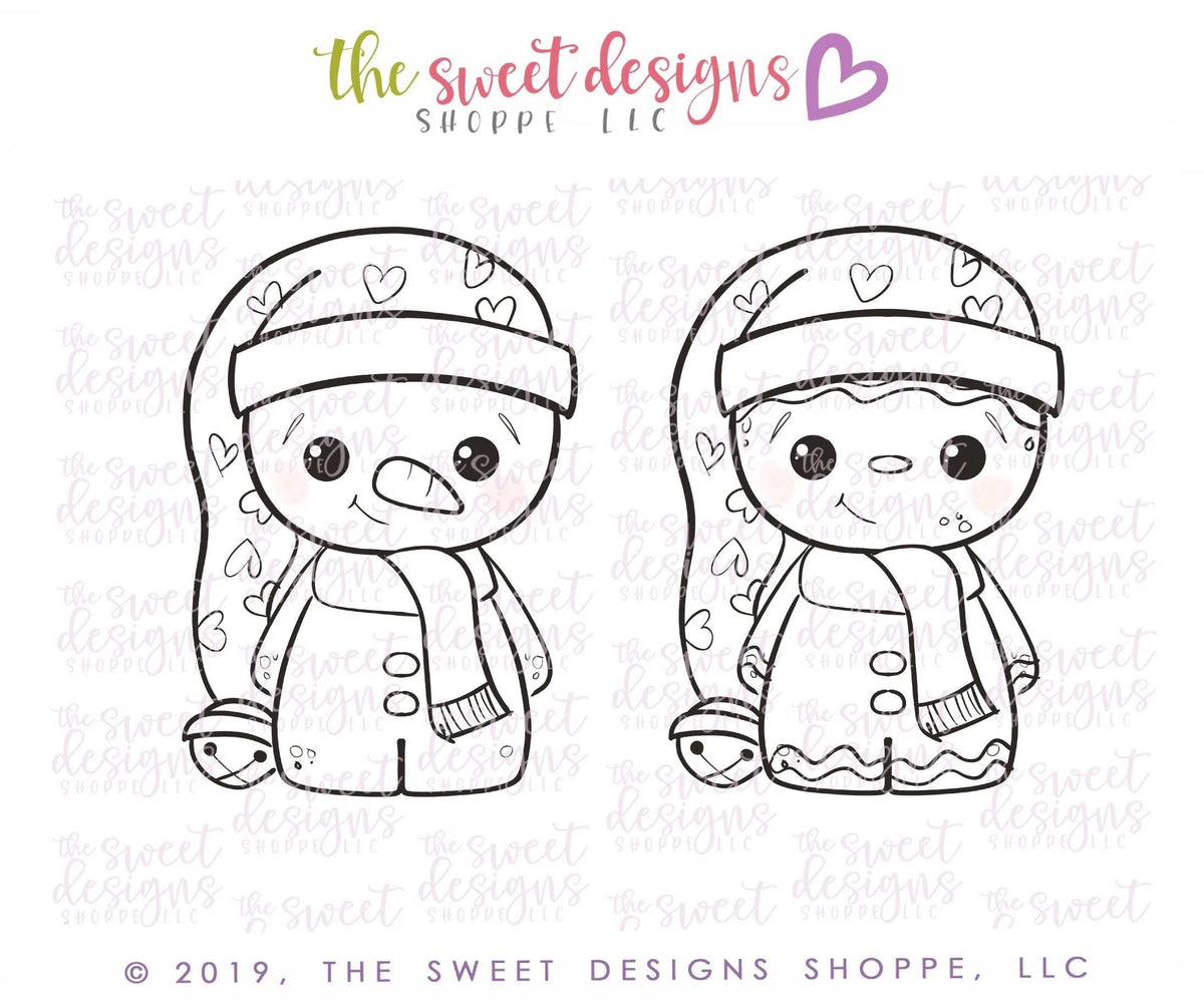 Cookie Cutters - Gingerboy / Snowman with Slouchy Hat - Cookie Cutter - The Sweet Designs Shoppe - TSDS - - ALL,Christmas,Christmas / Winter,Christmas Cookies,Cookie Cutter,Frosty,Ginger boy,Ginger bread,Ginger girl,Gingerbread,Promocode,STL