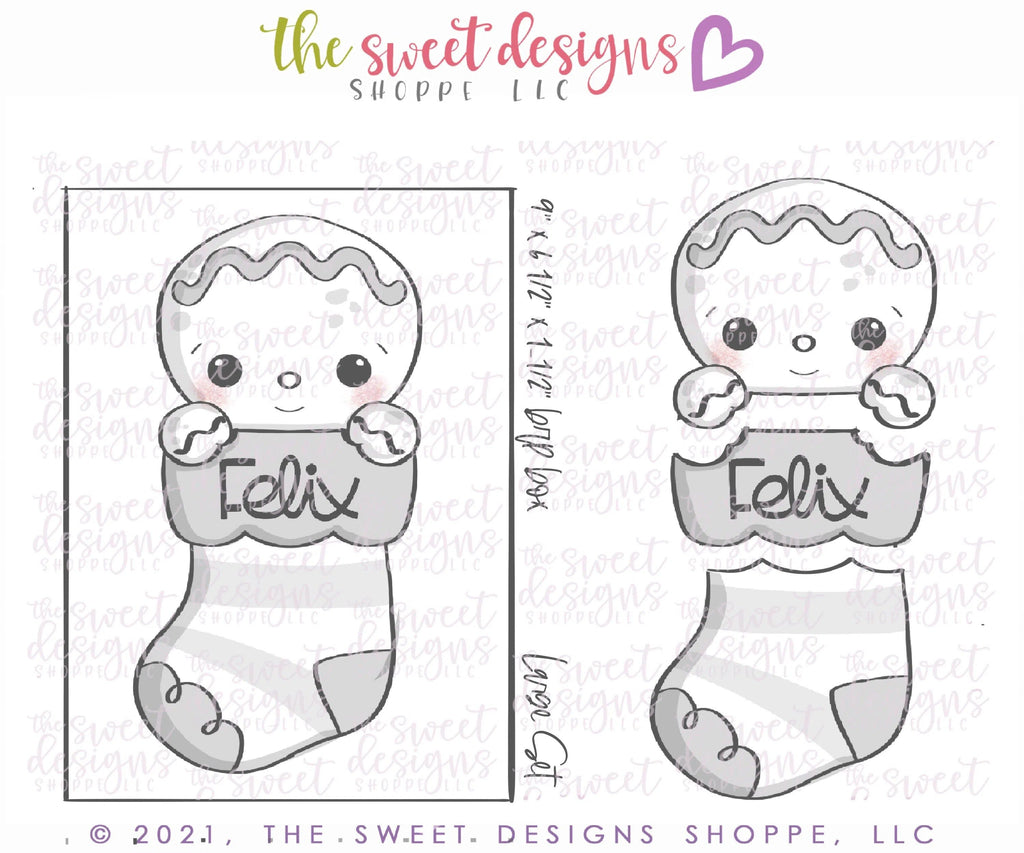 Cookie Cutters - Gingerboy Three Piece Stocking Set - Set of 3 - Cookie Cutters - The Sweet Designs Shoppe - TSDS - - ALL,Christmas,Christmas / Winter,Christmas Cookies,Cookie Cutter,Ginger bread,Gingerbread,Promocode,regular sets,Set,sets,STL