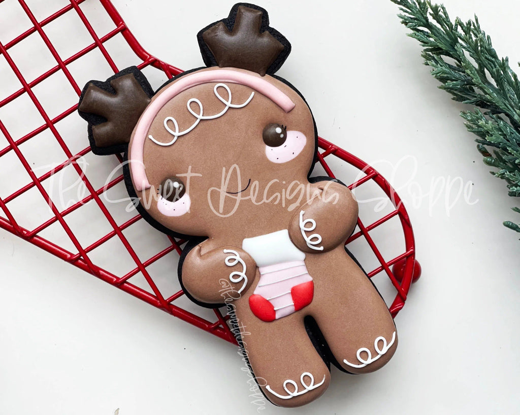 Cookie Cutters - Gingerboy with Antlers - Cookie Cutter - The Sweet Designs Shoppe - - ALL, Christmas, Christmas / Winter, Cookie Cutter, Ginger boy, Ginger bread, gingerbread, gingerbread man, Promocode