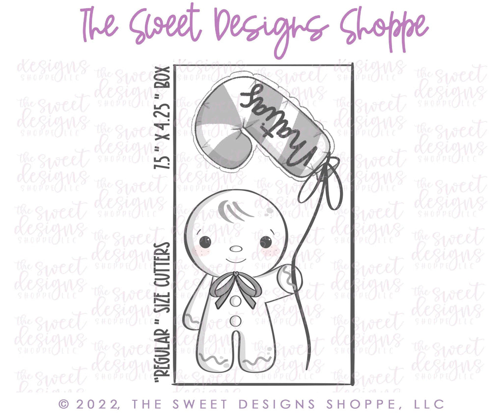 Cookie Cutters - Gingerboy with Balloon Cookie Cutters Set - 2 Piece Set - Cookie Cutters - The Sweet Designs Shoppe - TSDS - - ALL,Christmas,Christmas / Winter,Christmas Cookies,Cookie Cutter,Ginger boy,Ginger bread,Ginger girl,Ginger set,Gingerboy,Gingerbread,gingerbread man,Gingergirl,Mini Set,Mini Sets,Promocode,regular sets,set,sets