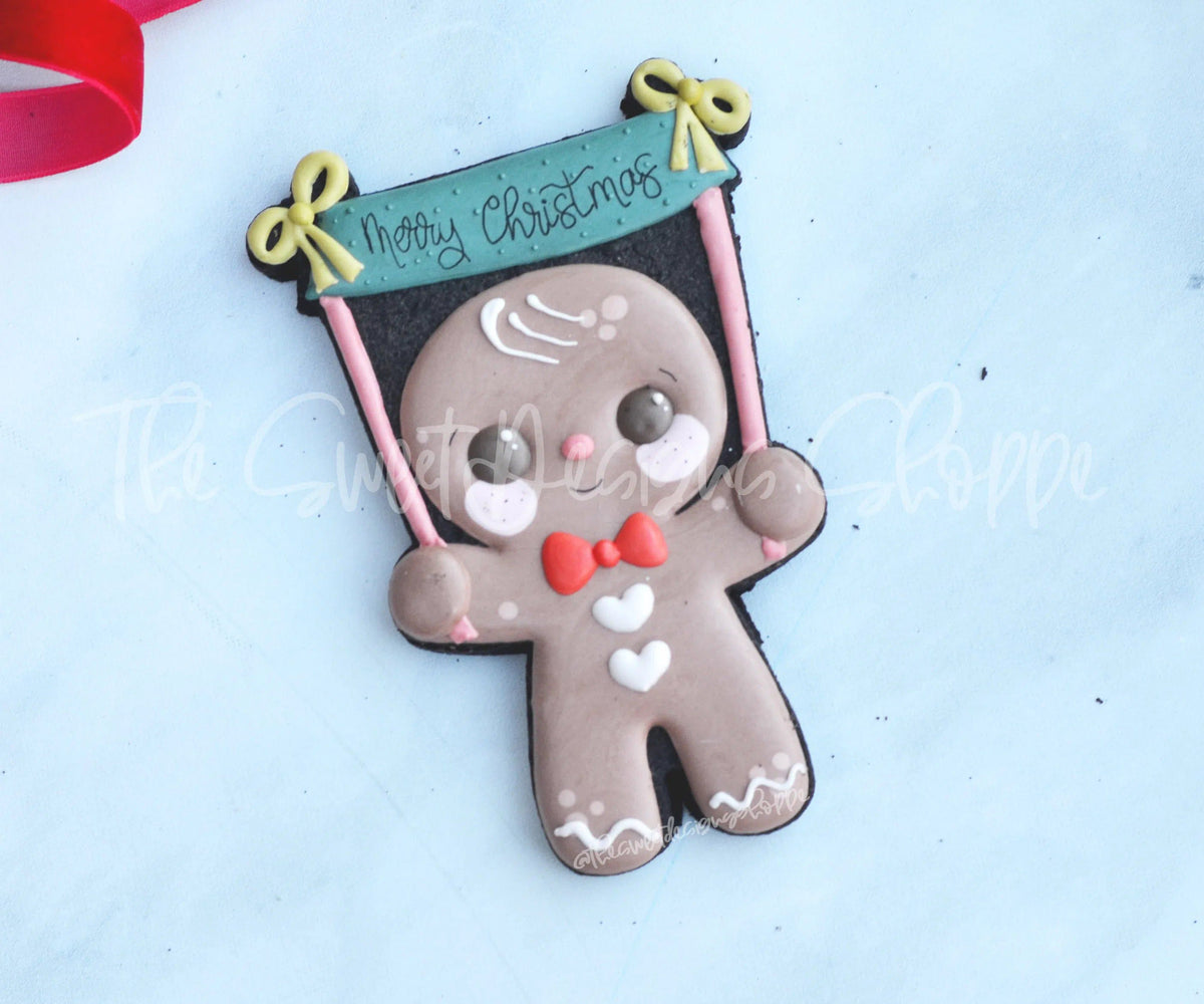 Cookie Cutters - Gingerboy with Banner - Cookie Cutter - The Sweet Designs Shoppe - TSDS - - ALL,Christmas,Christmas / Winter,Christmas Cookies,Cookie Cutter,Ginger bread,Gingerbread,home,Promocode,STL
