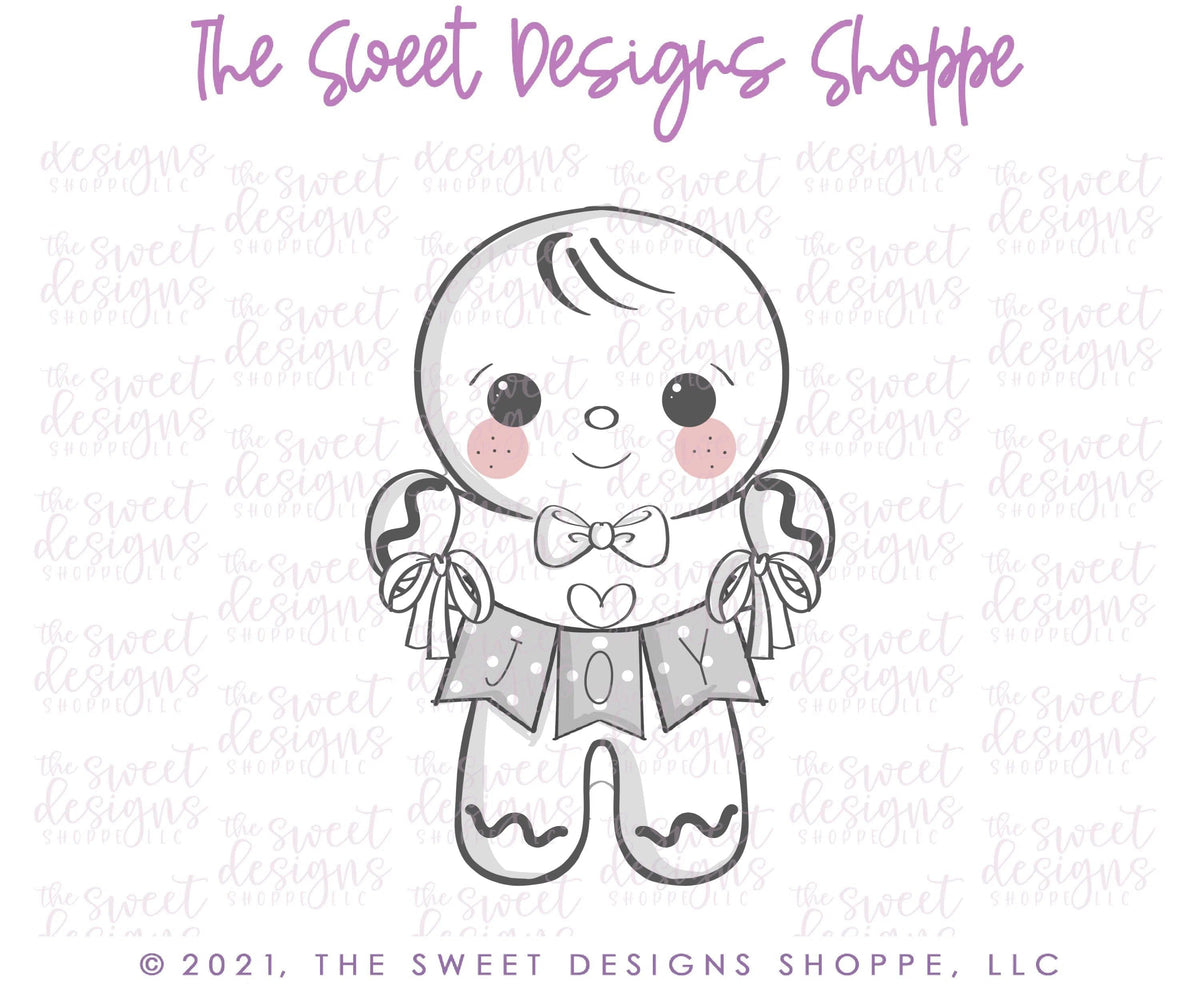 Cookie Cutters - Gingerboy with Bunting - Cookie Cutter - The Sweet Designs Shoppe - TSDS - - ALL,Christmas,Christmas / Winter,Christmas Cookies,Cookie Cutter,Ginger bread,Gingerbread,home,Promocode,STL