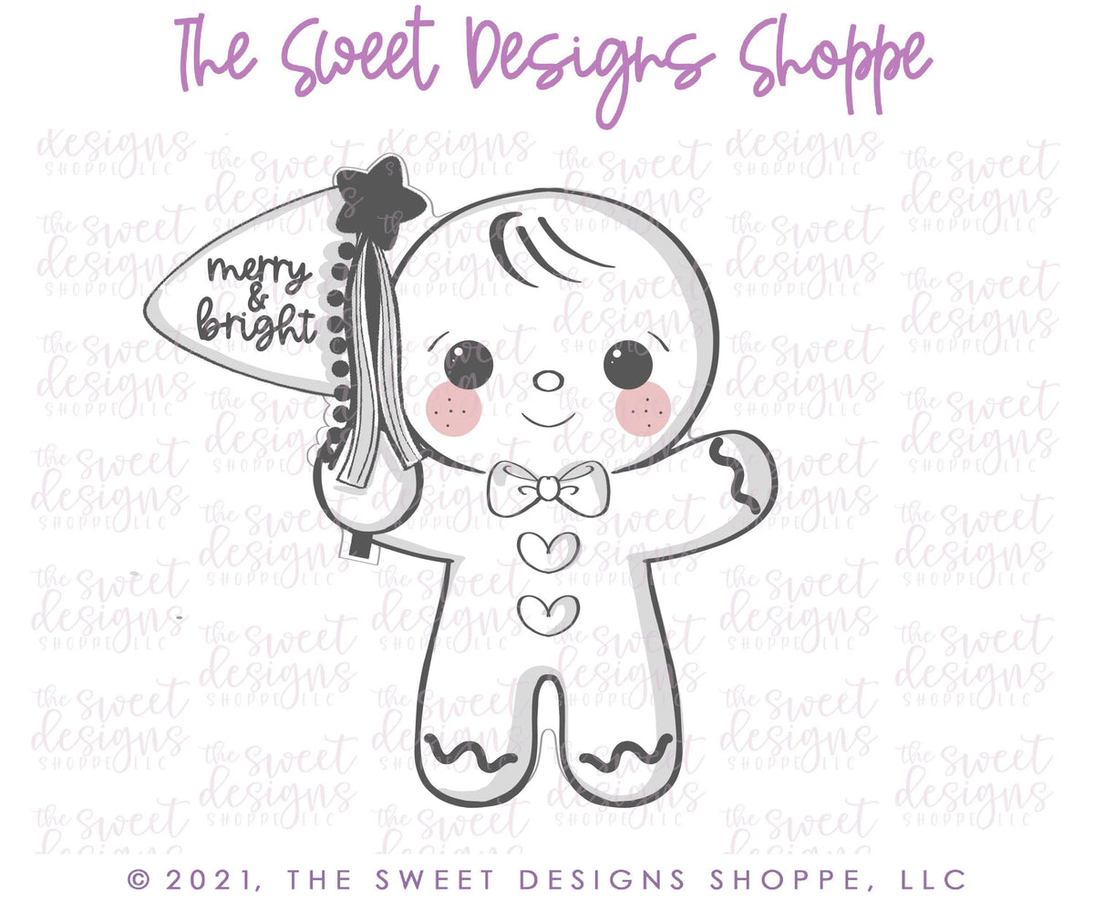 Cookie Cutters - Gingerboy with Flag - Cookie Cutter - The Sweet Designs Shoppe - TSDS - - ALL,Christmas,Christmas / Winter,Christmas Cookies,Cookie Cutter,Ginger bread,Gingerbread,home,Promocode,STL