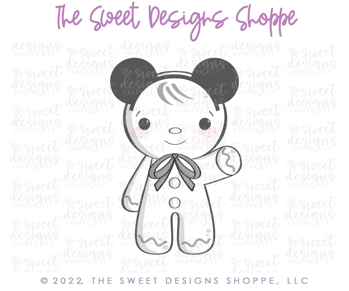 Cookie Cutters - Gingerboy with Mouse Ears - Cookie Cutter - The Sweet Designs Shoppe - TSDS - - ALL,Christmas,Christmas / Winter,Cookie Cutter,Ginger boy,Ginger bread,gingerbread,gingerbread man,Promocode,STL