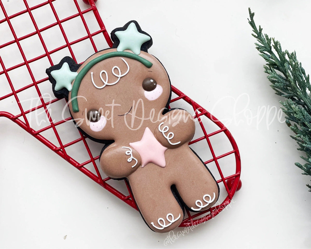 Cookie Cutters - Gingerboy with Stars- Cookie Cutter - The Sweet Designs Shoppe - TSDS - - ALL,Christmas,Christmas / Winter,Cookie Cutter,Ginger boy,Ginger bread,gingerbread,gingerbread man,Promocode,STL