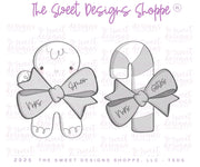 Cookie Cutters - Gingerbread Boy & Candy Cane with Bow Cookie Cutter Set - Set of 2 - Cookie Cutters - The Sweet Designs Shoppe - TSDS - - ALL,Christmas,Christmas / Winter,Cookie Cutter,Ginger boy,ginger bread,Ginger girl,Gingerboy,gingerbread,gingerbread man,Gingergirl,Plaque,Plaques,PLAQUES HANDLETTERING,Promocode,regular sets,set,STL