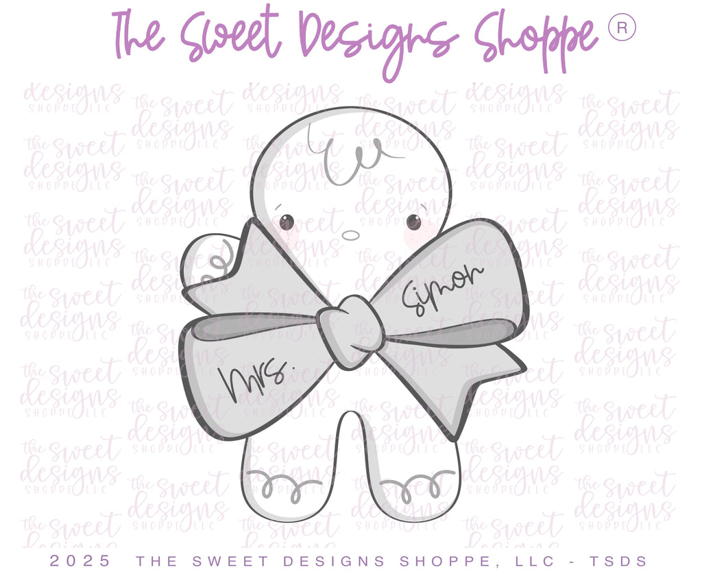 Cookie Cutters - Gingerbread Boy & Candy Cane with Bow Cookie Cutter Set - Set of 2 - Cookie Cutters - The Sweet Designs Shoppe - TSDS - - ALL,Christmas,Christmas / Winter,Cookie Cutter,Ginger boy,ginger bread,Ginger girl,Gingerboy,gingerbread,gingerbread man,Gingergirl,new,Plaque,Plaques,PLAQUES HANDLETTERING,Promocode,regular sets,set,STL