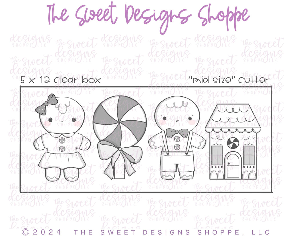 Cookie Cutters - Gingerbread Christmas Cookie Cutters Set - Set of 4 - Cookie Cutters - The Sweet Designs Shoppe - TSDS - - ALL,Christmas,Christmas / Winter,Christmas Cookies,Cookie Cutter,Ginger boy,ginger bread,Ginger girl,Gingerboy,gingerbread,gingerbread man,Gingergirl,GingerHouse,Mini Sets,Promocode,regular sets,set,STL