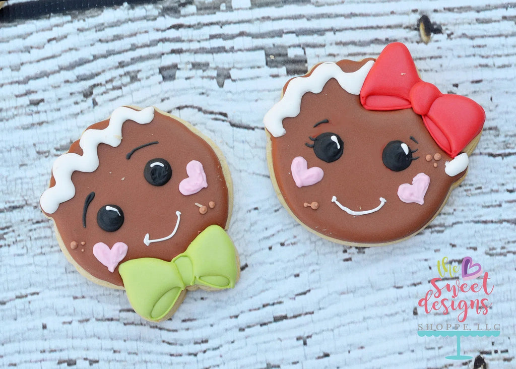 Cookie Cutters - Gingerbread Girl Face V2- Cookie Cutter - Sweet Designs Shoppe - - ALL, Candy, Christmas, Christmas / Winter, cookie, Cookie Cutter, Decoration, Food, Food & Beverages, Ginger boy, ginger bread, Ginger girl, gingerbread, gingerbread man, Promocode, Winter