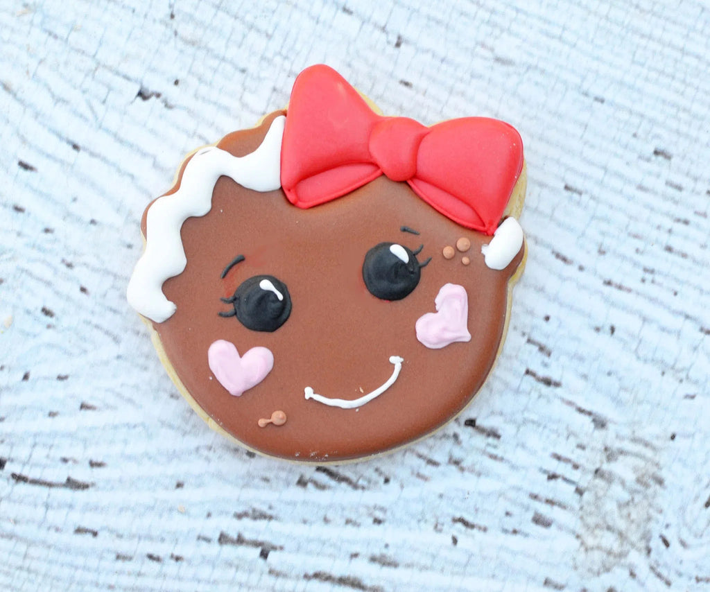 Cookie Cutters - Gingerbread Girl Face V2- Cookie Cutter - Sweet Designs Shoppe - - ALL, Candy, Christmas, Christmas / Winter, cookie, Cookie Cutter, Decoration, Food, Food & Beverages, Ginger boy, ginger bread, Ginger girl, gingerbread, gingerbread man, Promocode, Winter