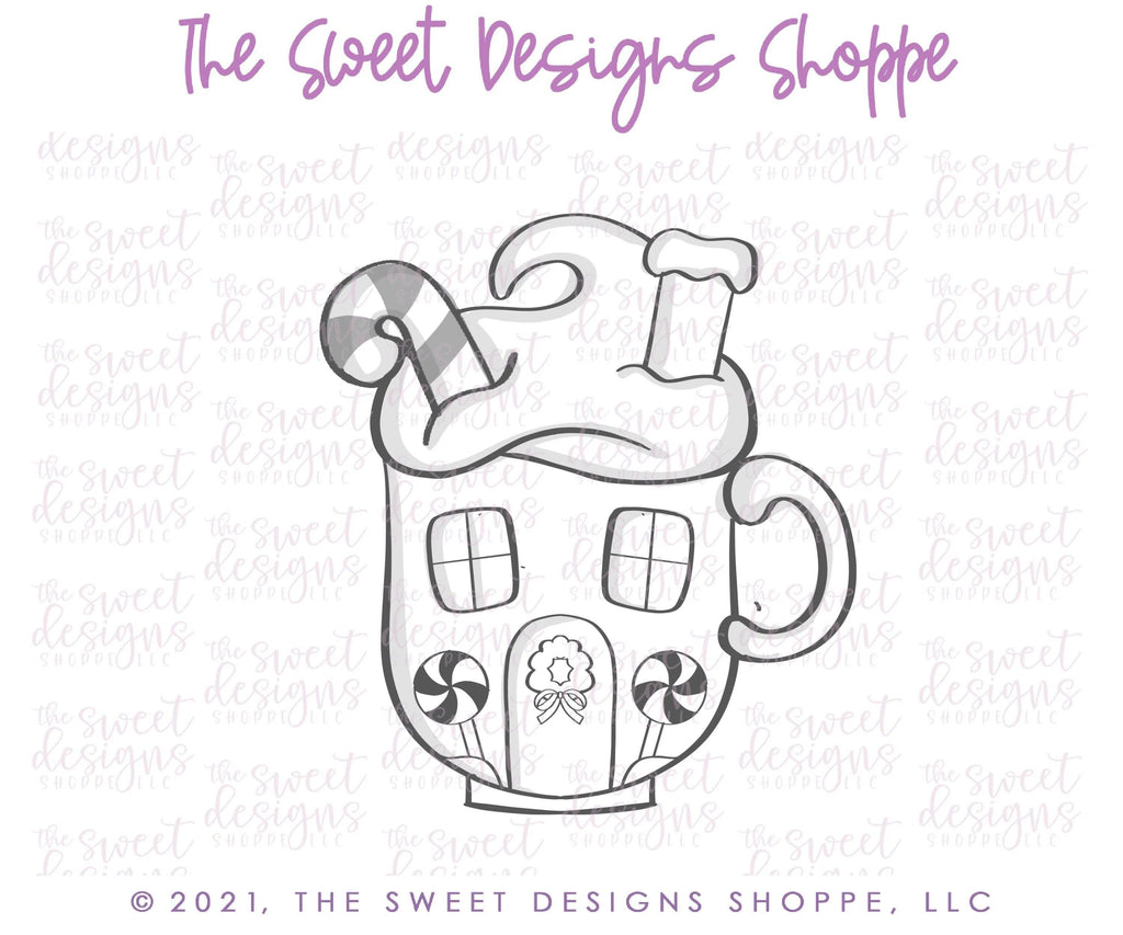 Cookie Cutters - Gingerbread House Coffee - Cookie Cutter - The Sweet Designs Shoppe - - ALL, Christmas, Christmas / Winter, Christmas Cookies, coffee, Cookie Cutter, Food, Food and Beverage, Food beverages, Ginger bread, Gingerbread, home, mug, mugs, Promocode