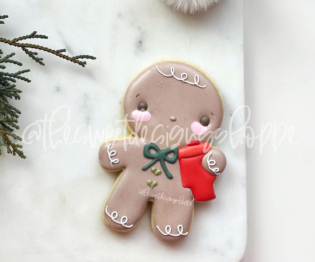 Cookie Cutters - Gingerbread with Tumbler - Cookie Cutter - The Sweet Designs Shoppe - - ALL, Christmas, Christmas / Winter, Christmas Cookies, Cookie Cutter, Ginger bread, Gingerboy, Gingerbread, modern, Promocode