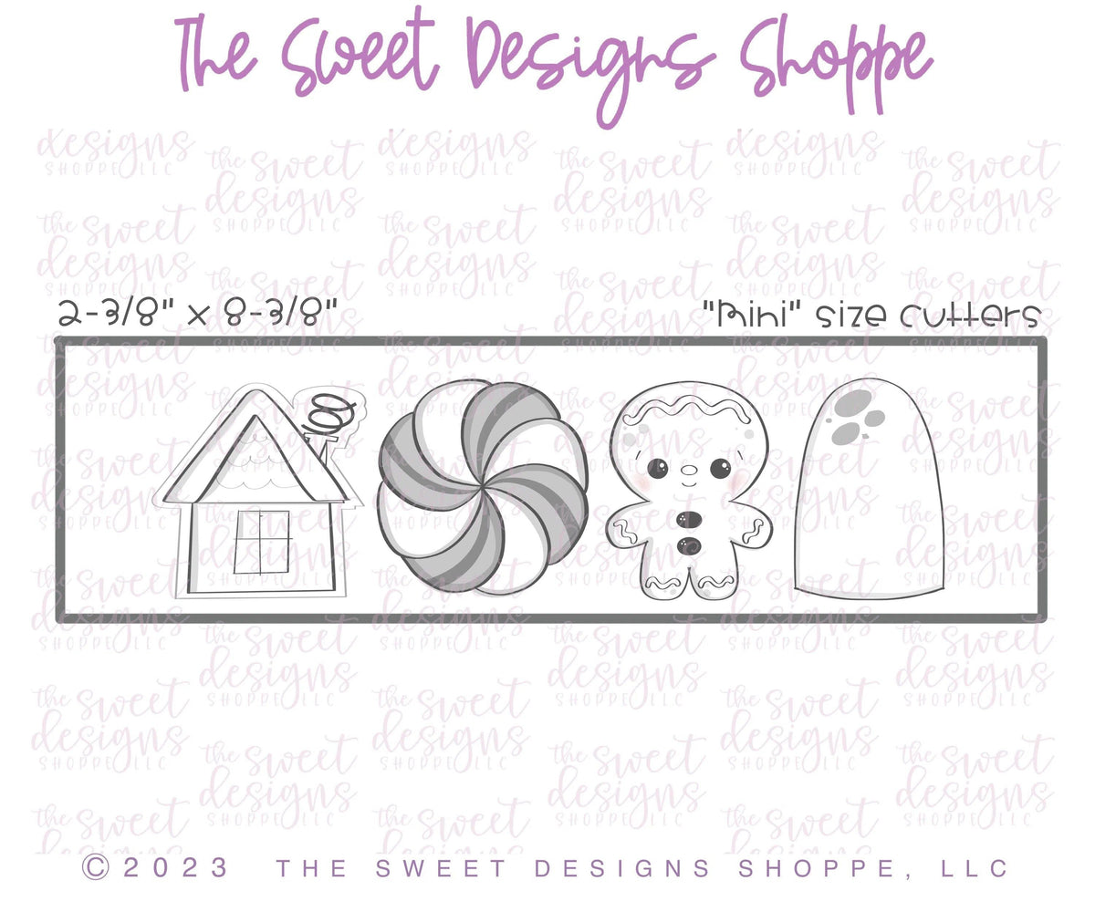 Cookie Cutters - Gingerbread Wonderland Mini Set - Set of 4 - Cookie Cutters - The Sweet Designs Shoppe - TSDS - - ALL,Christmas,Christmas / Winter,Cookie Cutter,Ginger boy,ginger bread,Ginger girl,Gingerboy,gingerbread,gingerbread man,Gingergirl,GingerHouse,Mini Sets,Promocode,regular sets,set,Winter