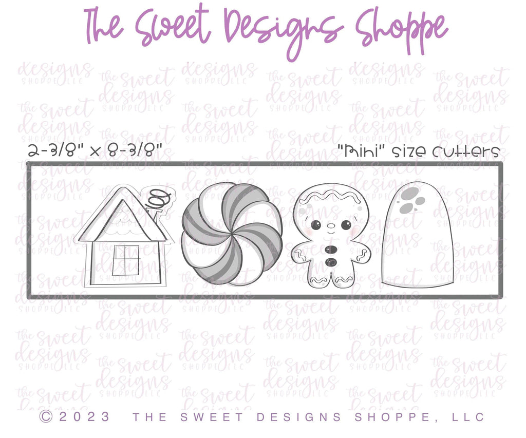 Cookie Cutters - Gingerbread Wonderland Mini Set - Set of 4 - Cookie Cutters - The Sweet Designs Shoppe - TSDS - - ALL,Christmas,Christmas / Winter,Cookie Cutter,Ginger boy,ginger bread,Ginger girl,Gingerboy,gingerbread,gingerbread man,Gingergirl,GingerHouse,Mini Sets,Promocode,regular sets,set,Winter