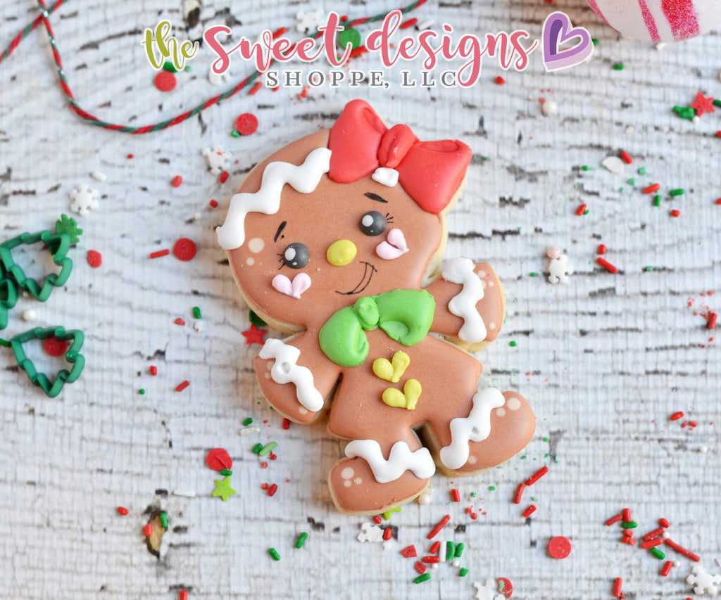 Cookie Cutters - Gingergirl - Cookie Cutter - The Sweet Designs Shoppe - - ALL, Christmas, Christmas / Winter, Cookie Cutter, Food, Food & Beverages, Ginger boy, ginger bread, Ginger girl, gingerbread, gingerbread man, Promocode, Snow, Winter