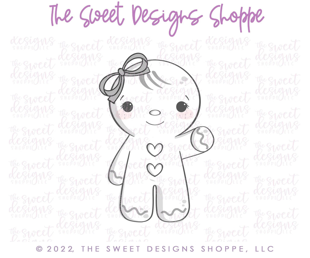 Cookie Cutters - Gingergirl Holding Ballon - Cookie Cutter - The Sweet Designs Shoppe - TSDS - - ALL,Christmas,Christmas / Winter,Christmas Cookies,Cookie Cutter,ginger bread,Ginger girl,Gingerbread,home,Promocode