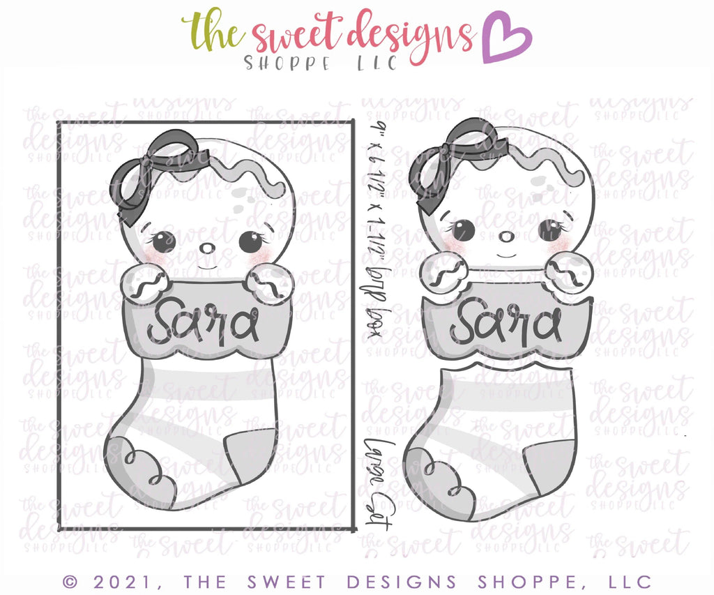 Cookie Cutters - Gingergirl Three Piece Stocking Set - Set of 3 - Cookie Cutters - The Sweet Designs Shoppe - TSDS - - ALL,Christmas,Christmas / Winter,Christmas Cookies,Cookie Cutter,Ginger bread,Gingerbread,Promocode,regular sets,Set,sets,STL