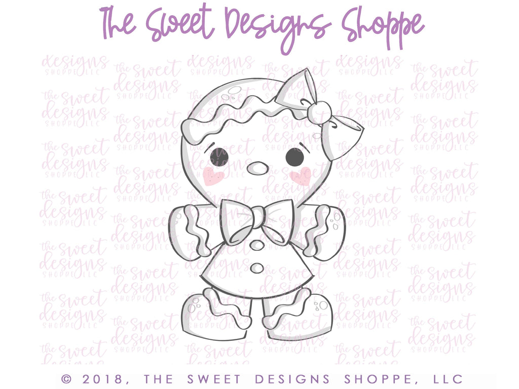 Cookie Cutters - Gingergirl V2 - Cookie Cutter - The Sweet Designs Shoppe - TSDS - - ALL,Christmas,Christmas / Winter,Cookie Cutter,Food,Food & Beverages,Ginger boy,ginger bread,Ginger girl,gingerbread,gingerbread man,Promocode,Snow,Winter