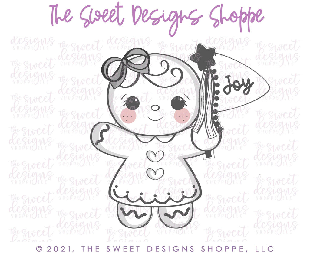 Cookie Cutters - Gingergirl with Flag - Cookie Cutter - The Sweet Designs Shoppe - TSDS - - ALL,Christmas,Christmas / Winter,Christmas Cookies,Cookie Cutter,ginger bread,Gingerbread,home,Promocode