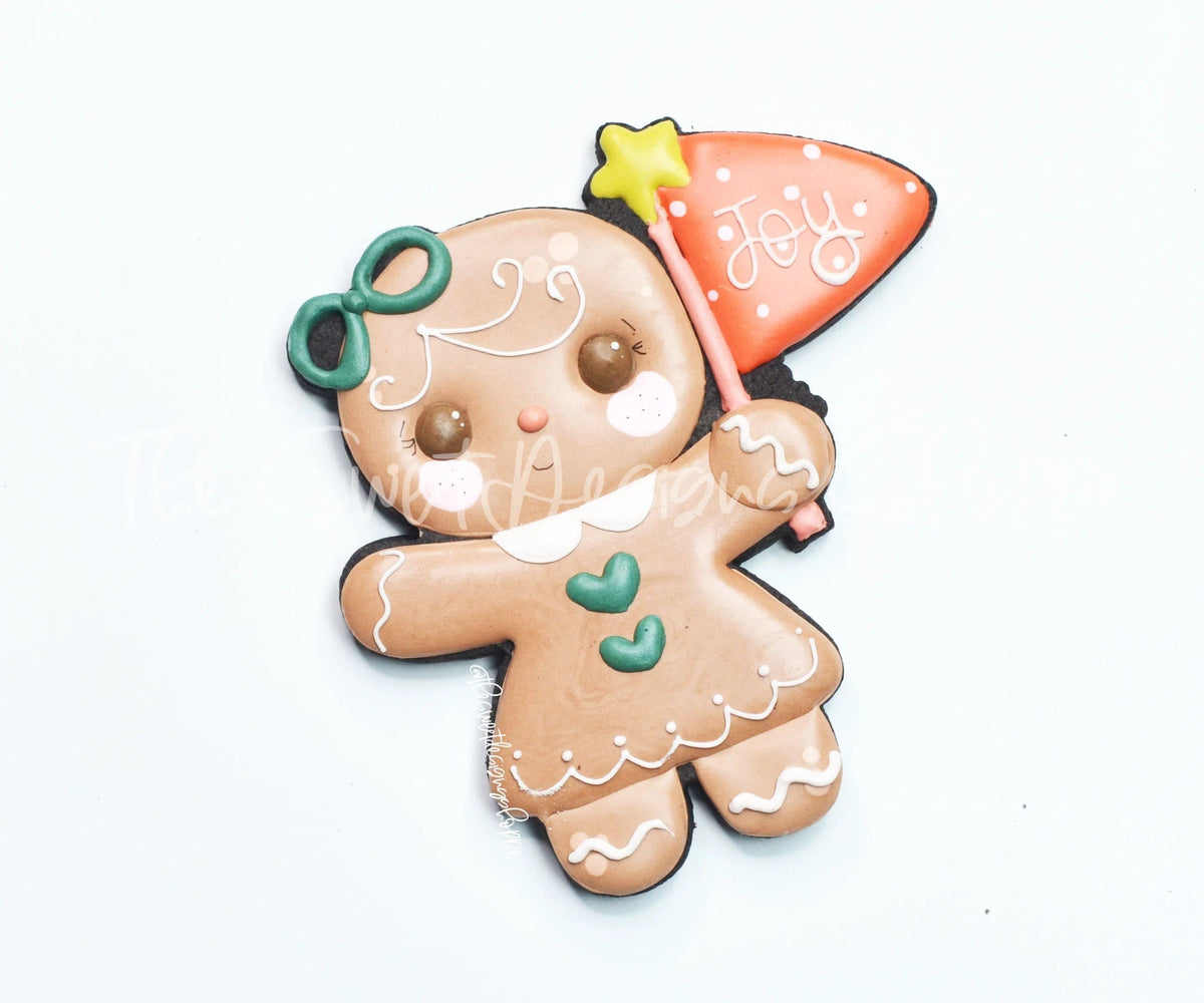 Cookie Cutters - Gingergirl with Flag - Cookie Cutter - The Sweet Designs Shoppe - TSDS - - ALL,Christmas,Christmas / Winter,Christmas Cookies,Cookie Cutter,ginger bread,Gingerbread,home,Promocode,STL